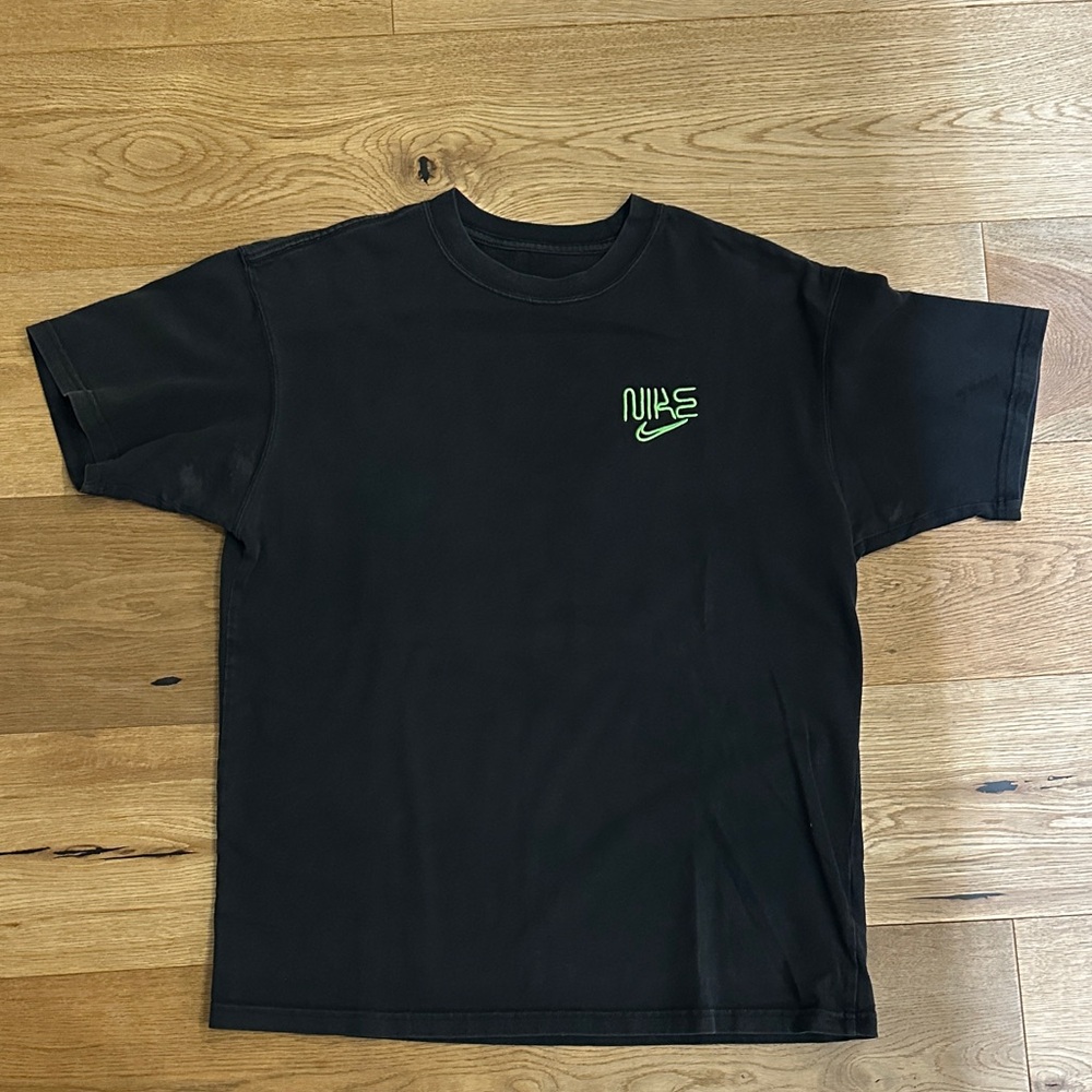 Nike Black Tee with Neon Green Logo